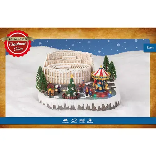 Kerstdorp LED Tafereel Rome - 29x18 cm - afbeelding 2