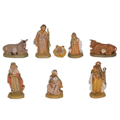 Kerstgroep - 8 kerstfiguren - 7 cm