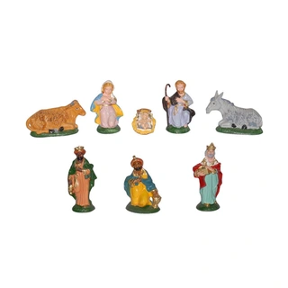 Kerstgroep 8-delig Gekleurd - 10 cm