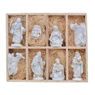 Kerstgroep wit 8-delig - 10 cm