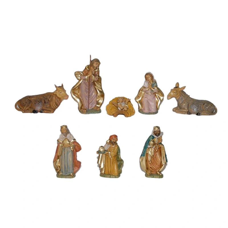 Kerstgroep 8-delig Goud - 12 cm