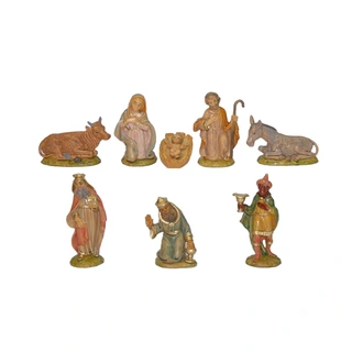 Kerstgroep 8-delig Bruin - 9 cm