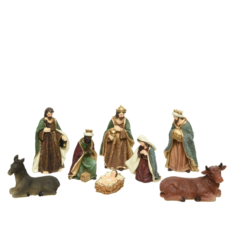 Kerststal Set 8-delig Goud