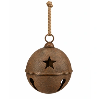 Kersthanger Jingle Bell Star Bruin - 25x32,5 cm