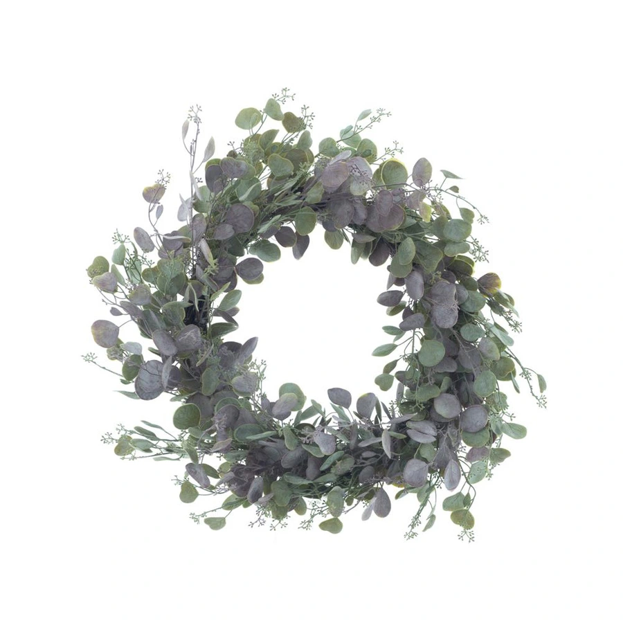 Kerstkrans Eucalyptus Iko Powder Rood - 60 cm