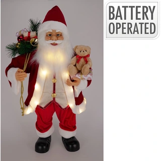 Kerstman Staand LED 80 cm - Rood