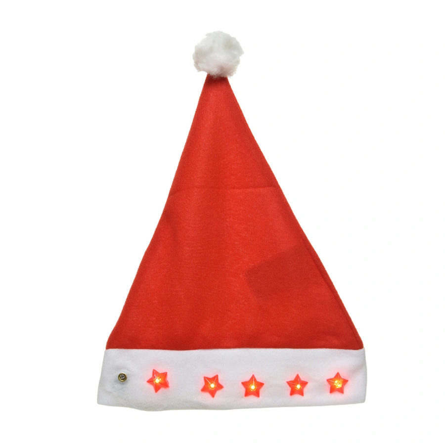 Kerstmuts met LED sterren - 40 cm