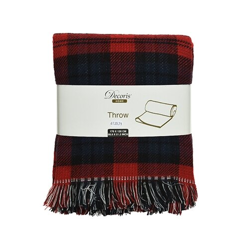 Kerstplaid Jacquard Ruit - 130x170 cm