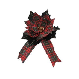 Kerstroos Clipbloem Groen/Rood
