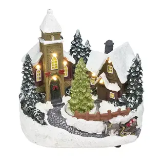 Kerstdorp Kerstscene LED - 18,5x19,5x13 cm