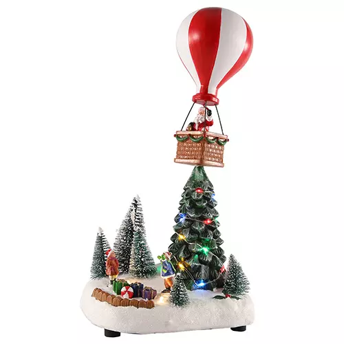 Kerstdorp Kerstscene Luchtballon LED - 12,5x16,5x33 cm