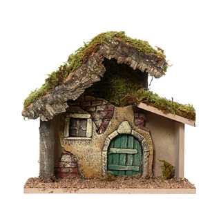 Kerststal klein Huis - 23x11x21 cm