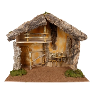 Kerststal met Voerbak - 76x37x61 cm