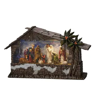 Konstsmide LED Kerststal Sneeuwtafereel - afbeelding 1