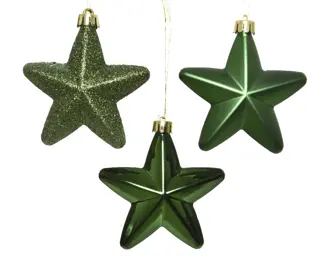 Kerstster Mix 6 st. - Dennengroen - afbeelding 2