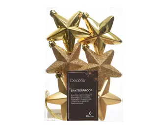 Kerstster Mix 6 st. - Licht Goud