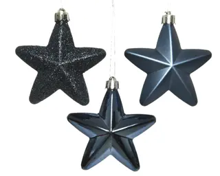 Kerstster Mix 6 st. - Nachtblauw - afbeelding 2