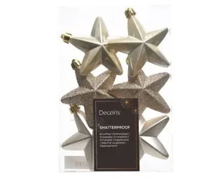 Kerstster Mix 6 st. - Parel - afbeelding 1