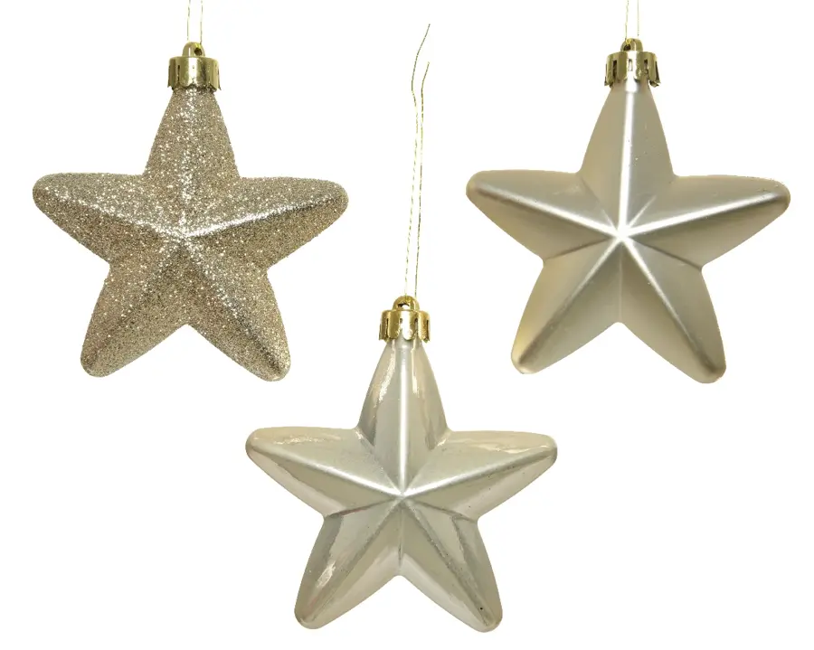 Kerstster Mix 6 st. - Parel - afbeelding 2