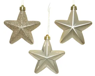 Kerstster Mix 6 st. - Parel - afbeelding 2