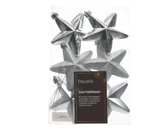Kerstster Mix 6 st. - Zilver