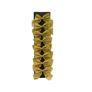 Kerststrik Goud Glitter - 6 cm