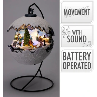 Kerstdorp Tafereel in Bal LED - 24 cm