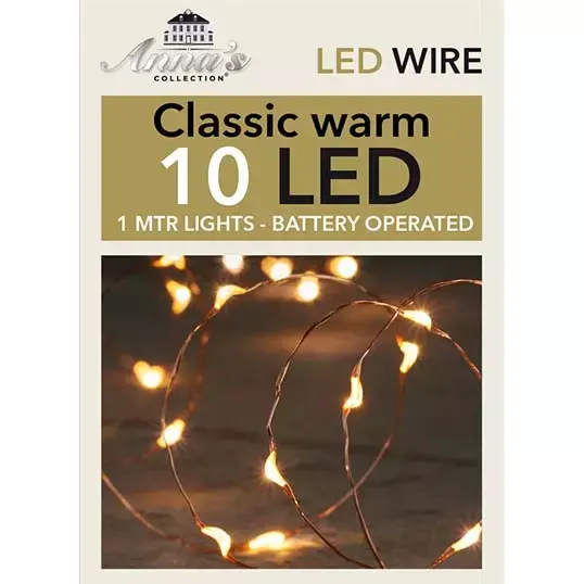 Kerstverlichting koperdraad 10 LED's