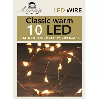 Kerstverlichting koperdraad 10 LED's