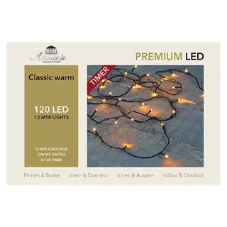 Kerstverlichting met timer 120 LED's - Zwart - afbeelding 1