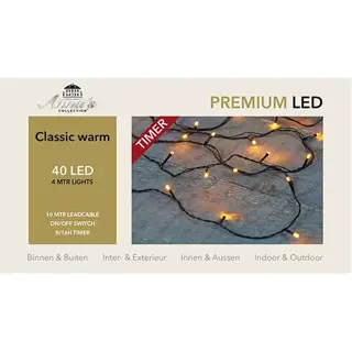 Kerstverlichting met timer 40 LED's - Zwart - afbeelding 1