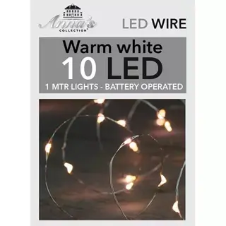 Kerstverlichting zilverdraad 10 LED's