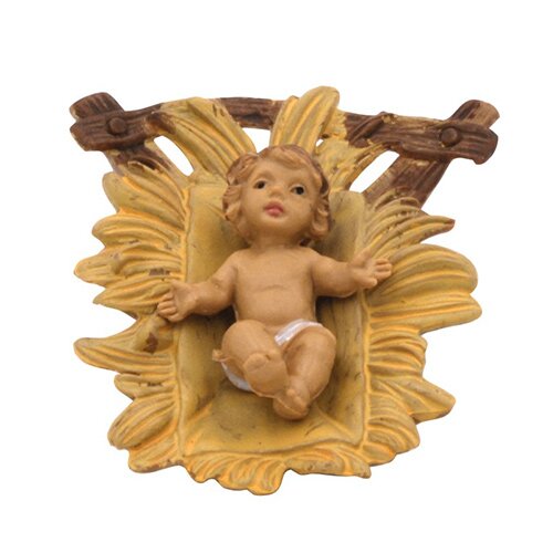 Kerststal Kindje Jezus in kribbe - 5x6 cm