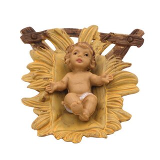 Kerststal Kindje Jezus in kribbe - 5x6 cm