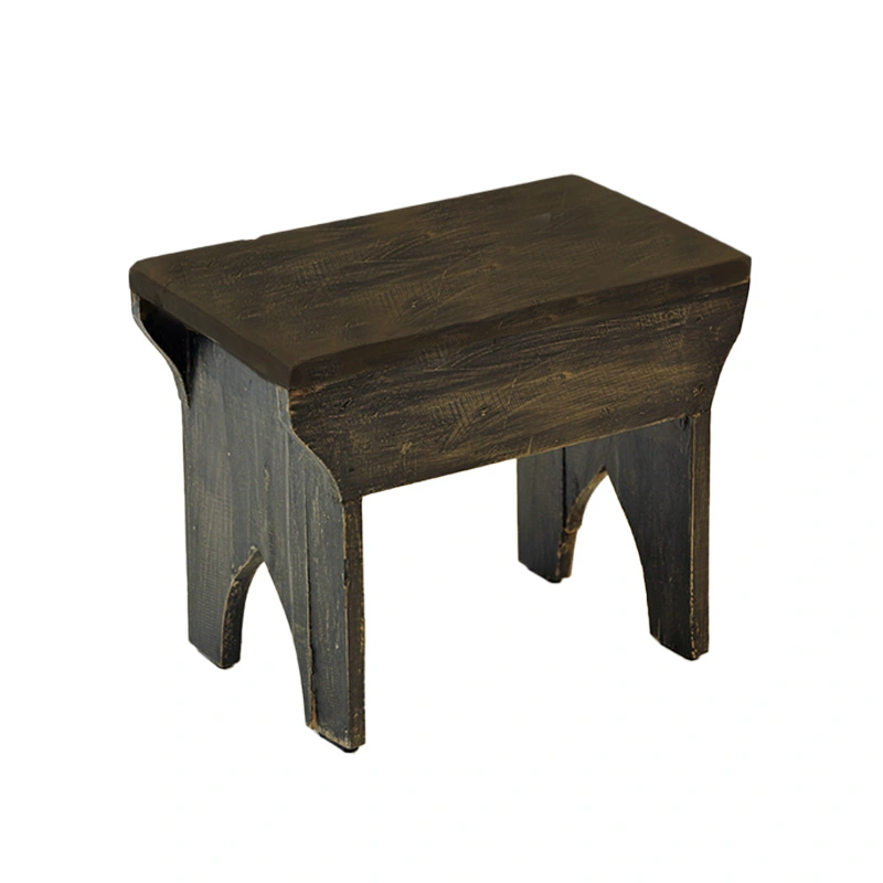 Klein houten krukje - Zwart