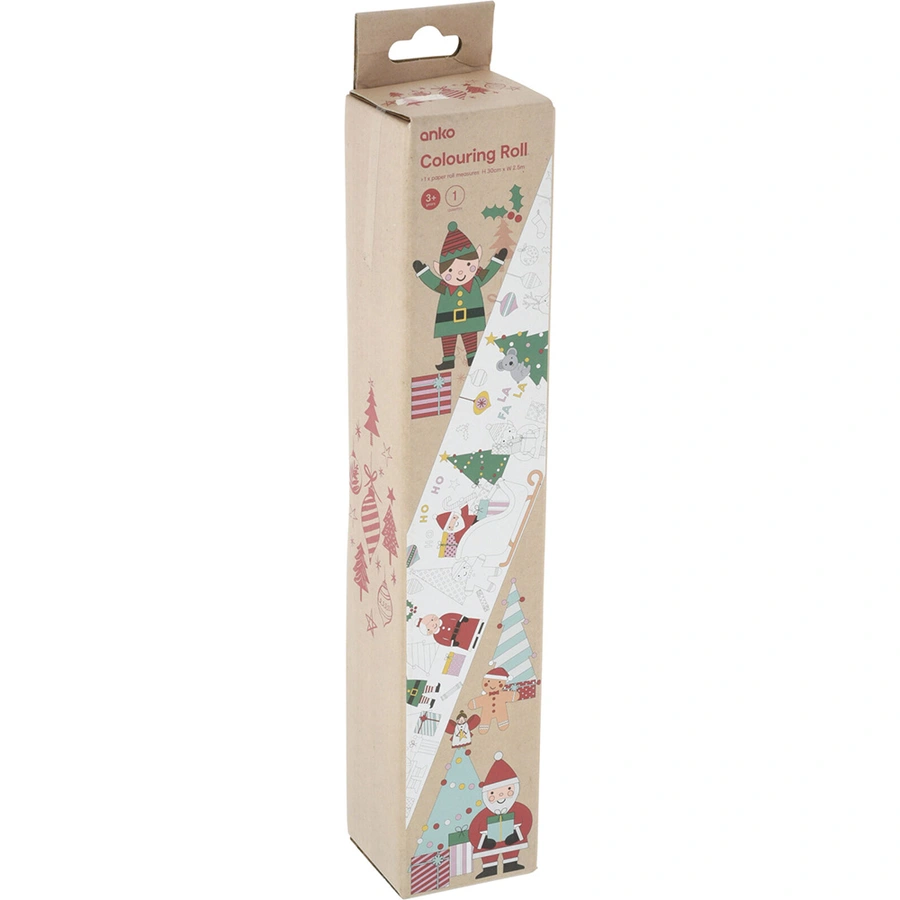 Kleurplaat Kerst op Rol - 32 cm