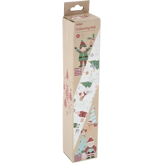 Kleurplaat Kerst op Rol - 32 cm