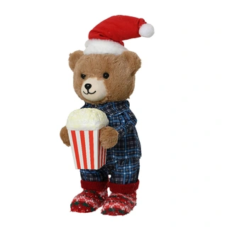 Knuffel Beer in Pyjama met Popcorn - 45 cm