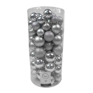 Kerstballen Mix 100 st. - Zilver