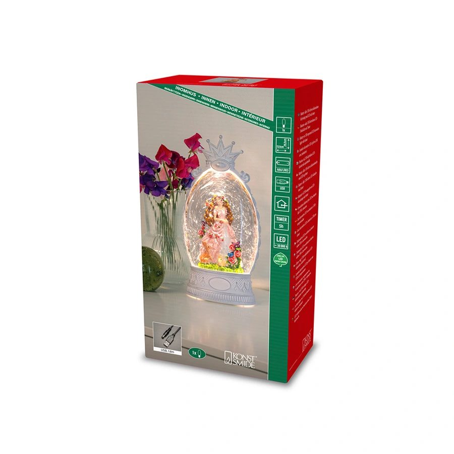 Konstsmide LED Sneeuwlantaarn Prinses met Bloemen - afbeelding 6