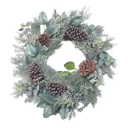 Kunstkerstkrans Cedar Eucalyptus Groen - 60 cm