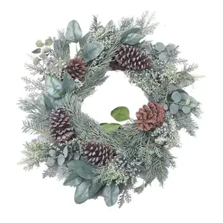 Kunstkerstkrans Cedar Eucalyptus Groen - 60 cm