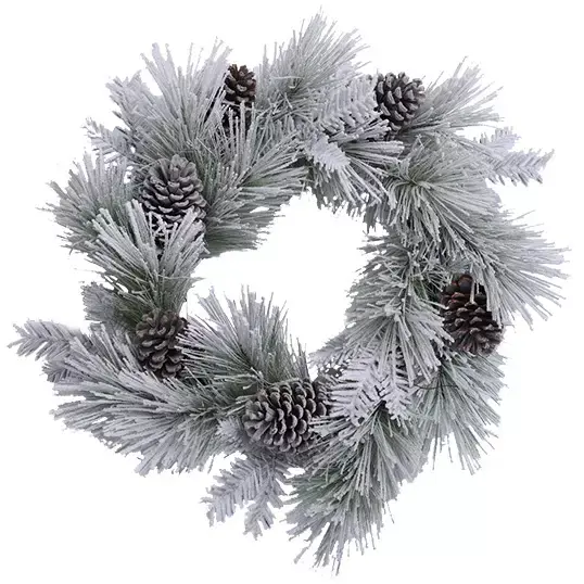 Kunstkerstkrans Den Sneeuw Wit - 50 cm