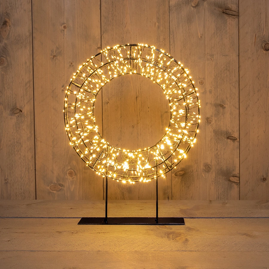 LED Krans op Voet Metaal Flash - Ø28 cm