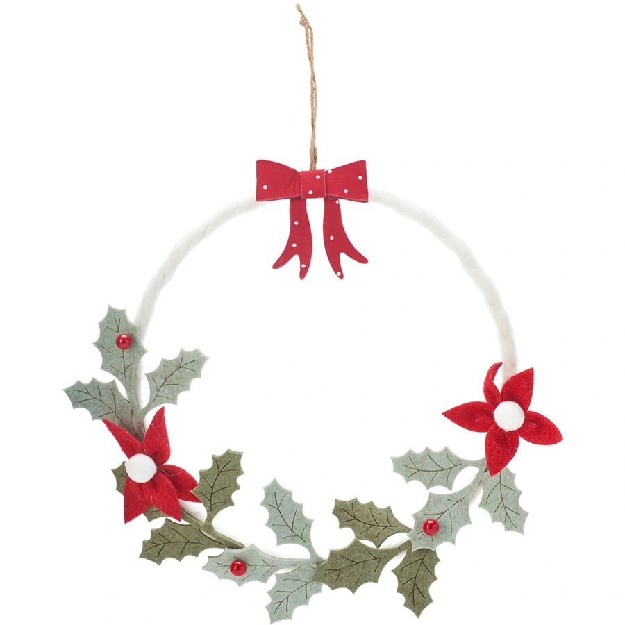 Krans Kerstblad 24 cm - Groen