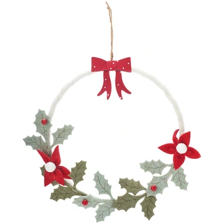 Krans Kerstblad 24 cm - Groen