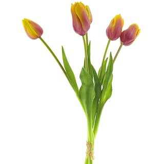 Kunst Arentzs tulip bundle sally 5 st. yellow/mauve - 49 cm