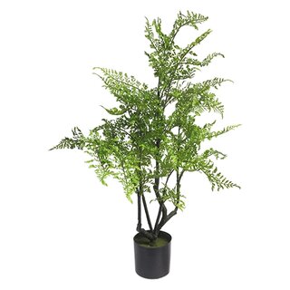 Kunst Leather fern tree in pot green - 85 cm