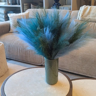 Kunst Pampas Boeket - Blauw - afbeelding 2