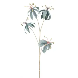 Kunstbloem Gloriosa Lily Spray Ardesio Groen - 85 cm